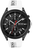 Hugo Boss 1513718 Velocity Men's Watch – Black Dial & White Rubber Strap