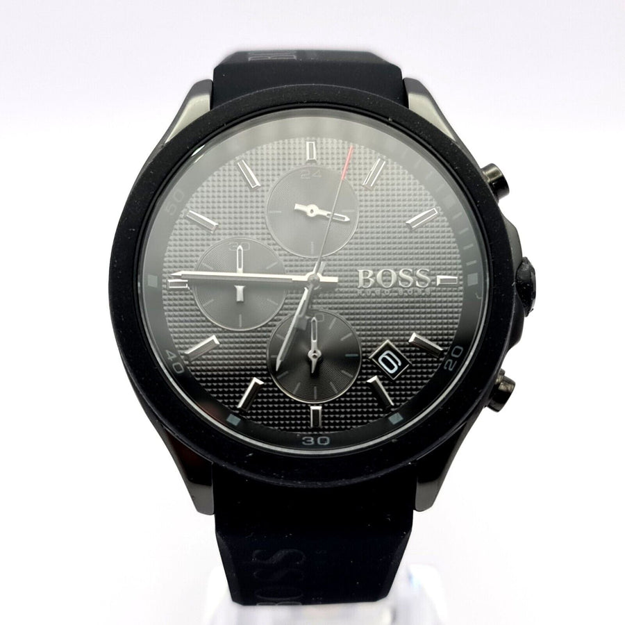 Hugo Boss Velocity Black Dial Black Rubber Strap Watch for Men - 1513720