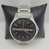 Armani Exchange Hampton AX2103 Men's Chronograph Watch – Black Dial with Silver-Tone Stainless Steel Strap