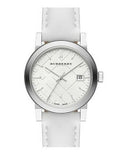 Burberry The City White Dial White Leather Strap Watch for Women - BU9128