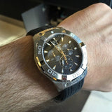 Tag Heuer Aquaracer Quartz Chronograph Black Dial Black Rubber Strap Watch for Men - CAY1110.FT6041