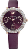 Swarovski 5484064 Crystal Frost Women's Watch – Red Dial & Red Leather Strap