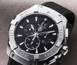 Tag Heuer Aquaracer Quartz Chronograph Black Dial Black Rubber Strap Watch for Men - CAY1110.FT6041