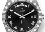 Tudor Royal Automatic Black Dial Silver Steel Strap Watch for Men - M28600-0003