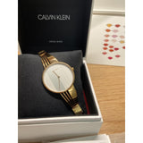 Calvin Klein Drift White Dial Rose Gold Steel Strap Watch for Women - K6S2N616