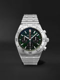 Breitling Chronomat B01 42mm Green Dial Silver Steel Strap Watch for Men - AB01343A1L1A1