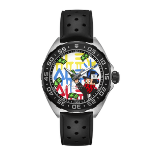 Tag Heuer Formula 1 Alec Monopoly Special Edition Black Rubber Strap Watch for Men - WAZ1119.FT8023