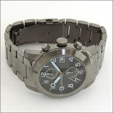 Marc Jacobs Larry Chronograph Black Dial Grey Steel Strap Watch for Men - MBM5051