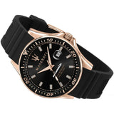 Maserati SFIDA Automatic Black Dial Black Rubber Strap Watch For Men - R8821140001